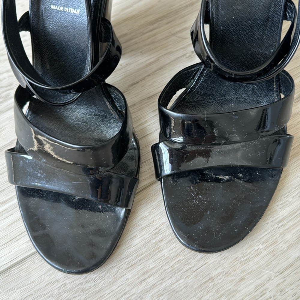 Prada black patent leather heeled sandals 39 - Picture 7 of 8